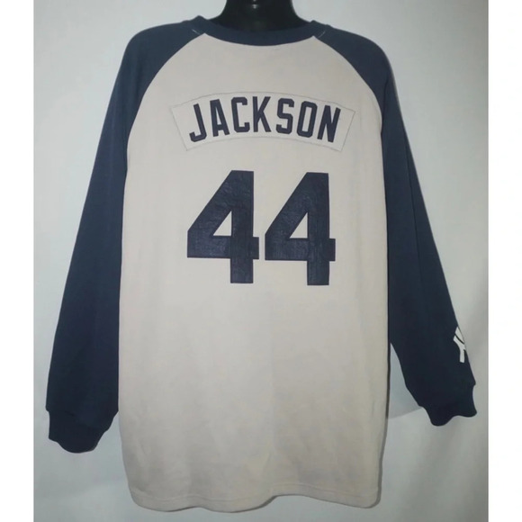Nike New York Yankees Reggie Jackson Cooperstown Collection Sweatshirt Jersey 2X - Picture 6 of 13